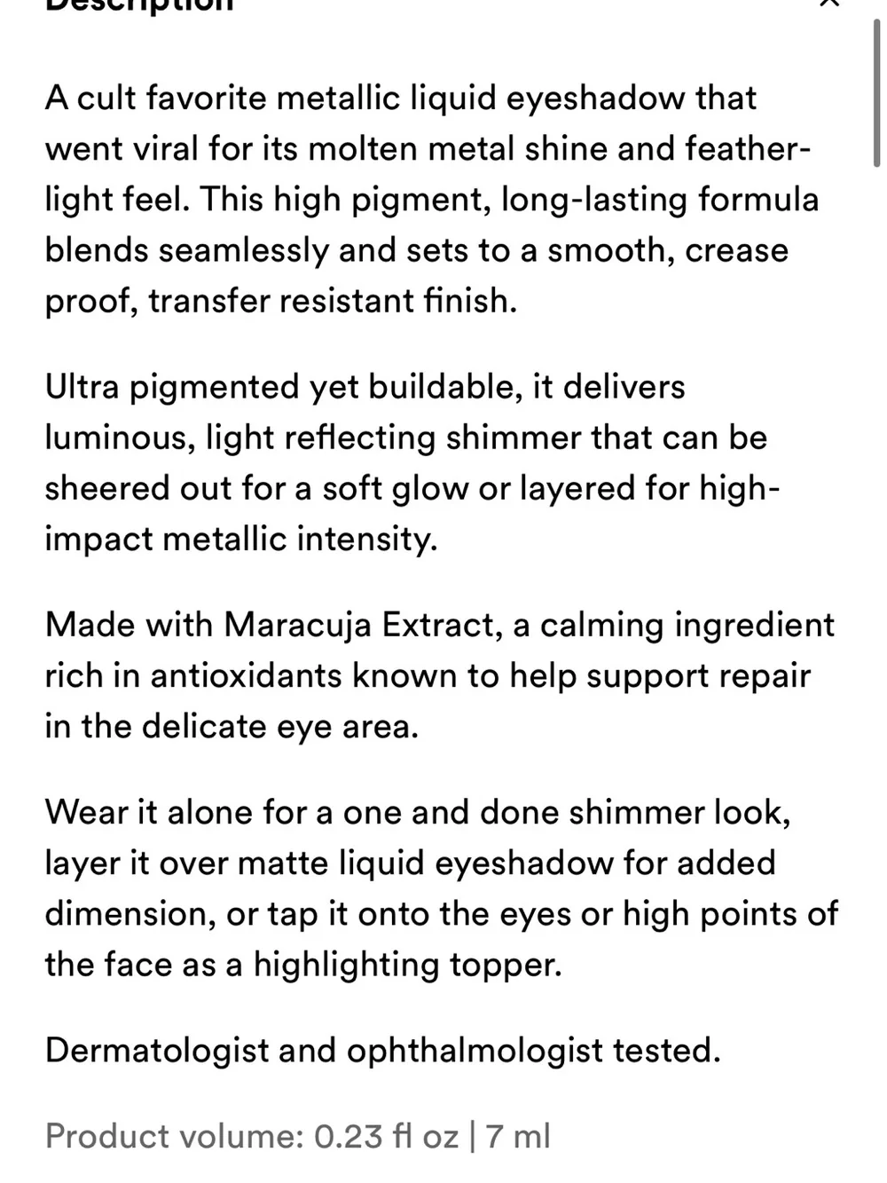 Gen See Metallic Bronze Liquid Eyeshadow